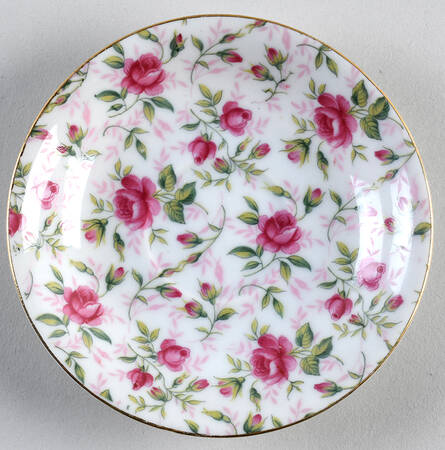 Rose Chintz Saucer for Footed Demitasse Cup