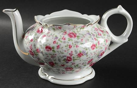 Rose Chintz Musical Teapot No Lid