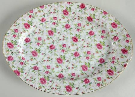 Rose Chintz 12" Oval Serving Platter