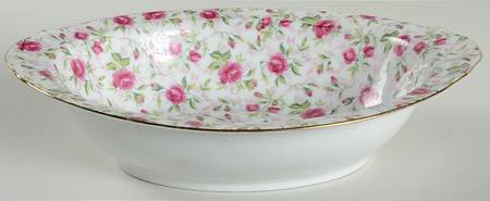 Rose Chintz 10" Oval Vegetable Bowl