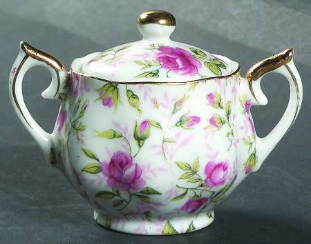 Rose Chintz Individual Sugar Bowl & Lid