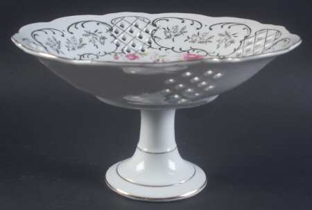 Rose Chintz Round Compote (Height X Width)