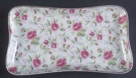 Rose Chintz Tray for Mini Creamer & Open Sugar