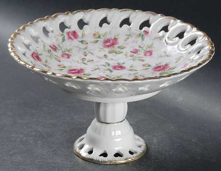 Rose Chintz Round Compote (Height X Width)
