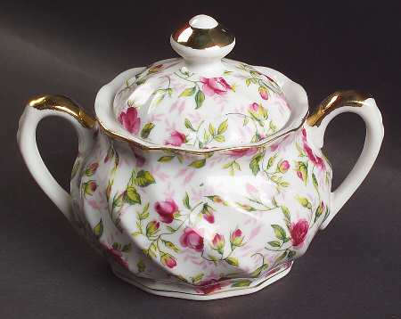 Rose Chintz Sugar Bowl & Lid