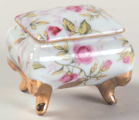 Rose Chintz 1" Rectangular Pill Box with Lid