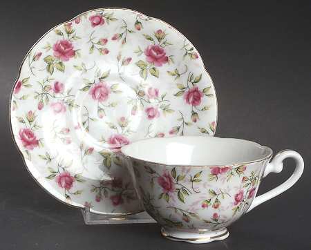 Rose Chintz Footed Cup & Saucer Set