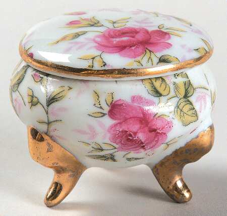 Rose Chintz 1" Round Pill Box with Lid