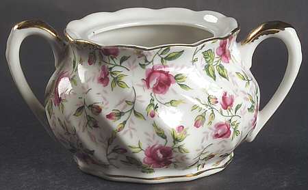 Rose Chintz Sugar Bowl No Lid