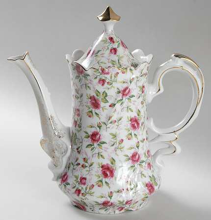 Rose Chintz Coffee Pot & Lid by Lefton