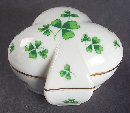 Shamrock St Patrick Trinket Box & Lid