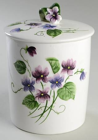 Sweet Violets Cookie Jar & Lid