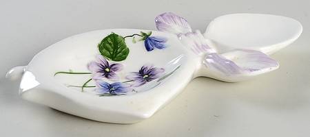 Sweet Violets Spoon Rest/Holder (Holds 1 Spoon)