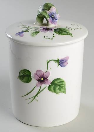 Sweet Violets Small Canister & Lid