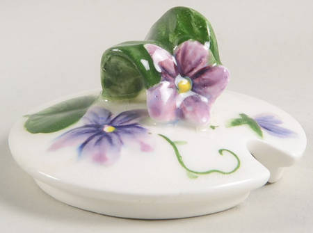Sweet Violets Lid for Jam/Jelly w/Attached Underplate
