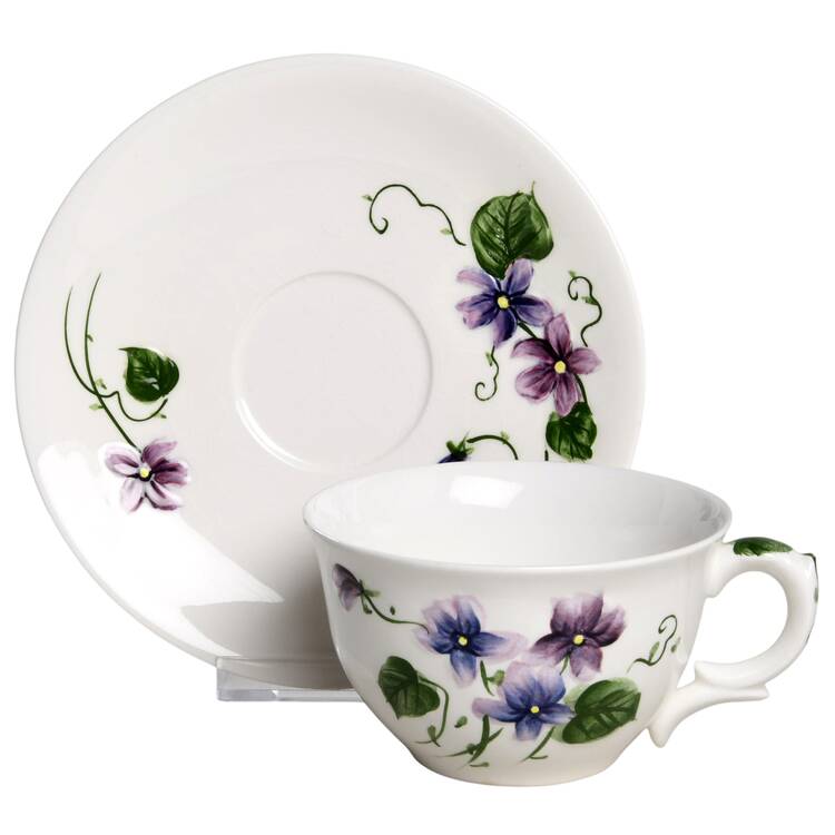 Sweet Violets Flat Cup & Saucer Set