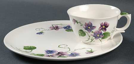 Sweet Violets Snack Plate & Cup Set