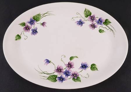 Sweet Violets 14" Oval Serving Platter