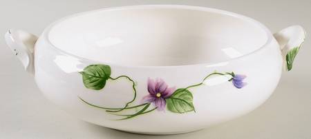 Sweet Violets Round Vegetable No Lid