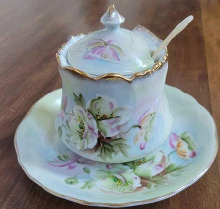 To A Wild Rose Jam/Jelly & Lid W/Underplate