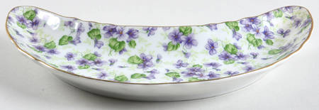 Violet Chintz Crescent Salad Plate