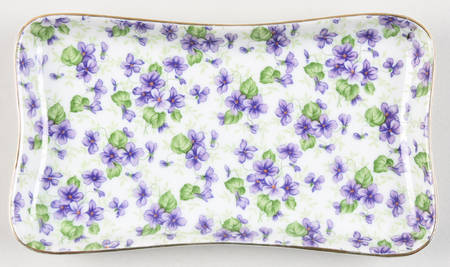 Violet Chintz Tray for Mini Creamer & Sugar with Lid