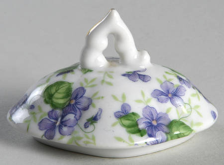 Violet Chintz Lid for Sugar Bowl