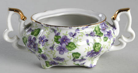 Violet Chintz Sugar Bowl No Lid