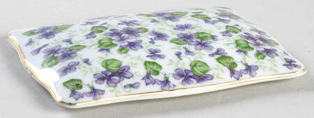 Violet Chintz Lid for Cigarette Box