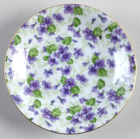 Violet Chintz Saucer for Demitasse Cup