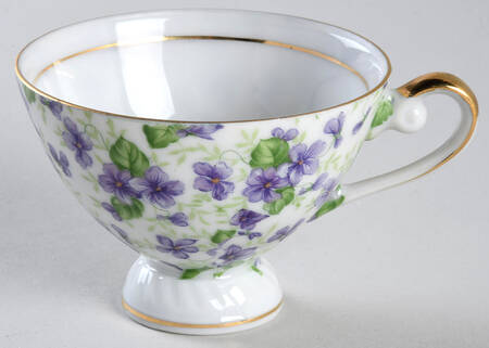Violet Chintz Footed Demitasse Cup