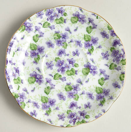 Violet Chintz Saucer for Footed Cup