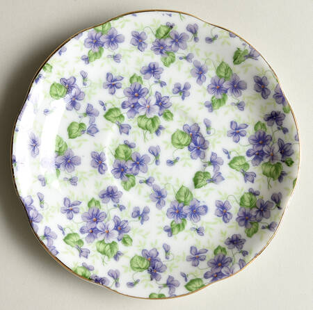 Violet Chintz Saucer for Footed Cup