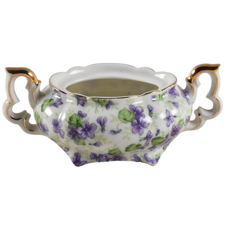 Violet Chintz Mini Sugar Bowl No Lid