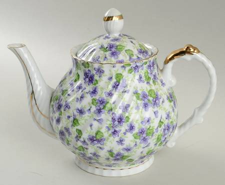 Violet Chintz Teapot & Lid