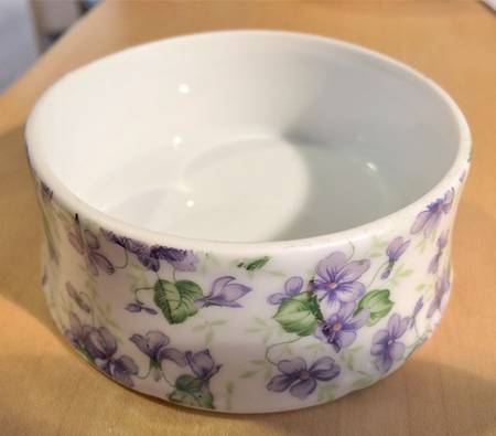 Violet Chintz Bowl for Tea Strainer