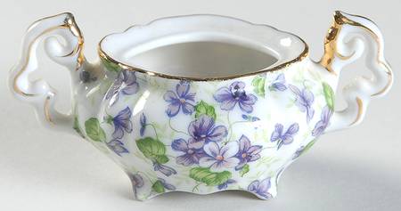 Violet Chintz Individual Sugar Bowl No Lid