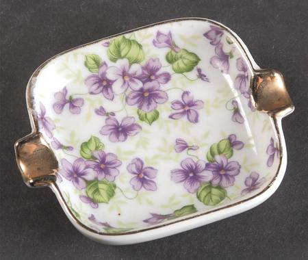 Violet Chintz Small Ashtray