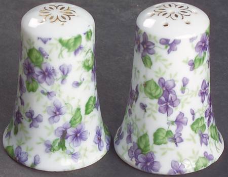 Violet Chintz Salt & Pepper Set
