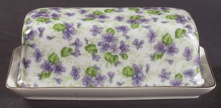 Violet Chintz 1/4 Lb Covered Butter