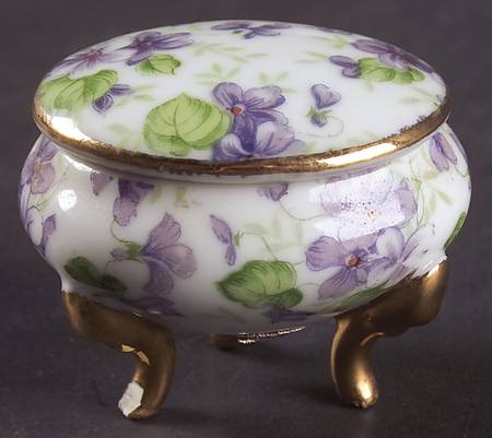 Violet Chintz Trinket Box & Lid