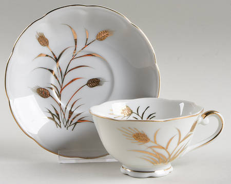 Wheat Footed Cup & Saucer Set