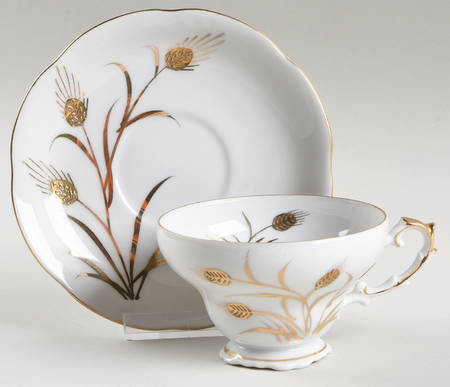 Wheat Footed Cup & Saucer Set