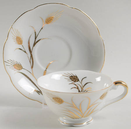Wheat Footed Cup & Saucer Set