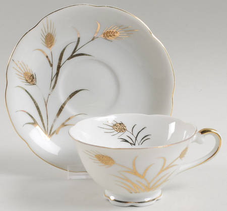 Wheat Footed Cup & Saucer Set