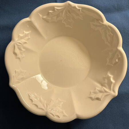 White Holly Open Candy Dish