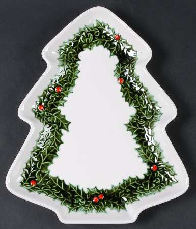 White Holly Large Tree Shaped Dish