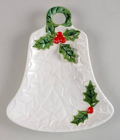 White Holly Bell Shaped Plate