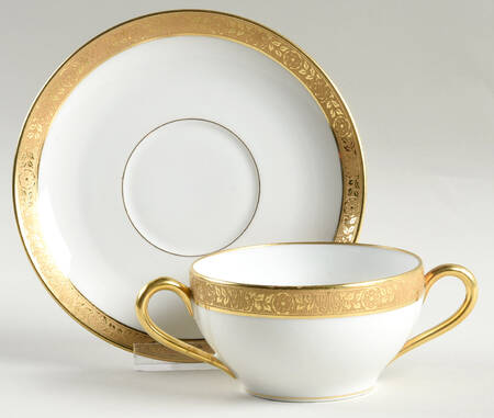 Bourbon Flat Bouillon Cup & Saucer