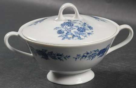 Blue Meissen Sugar Bowl & Lid